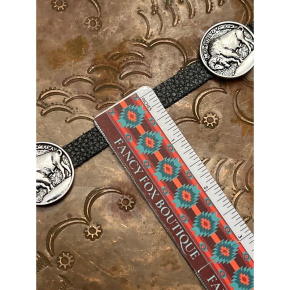 BUFFALO NICKEL CONCHO SILVER HAIR WESTERN HAT BAND SOUTHWEST MENS WOMENS - Picture 8 of 11